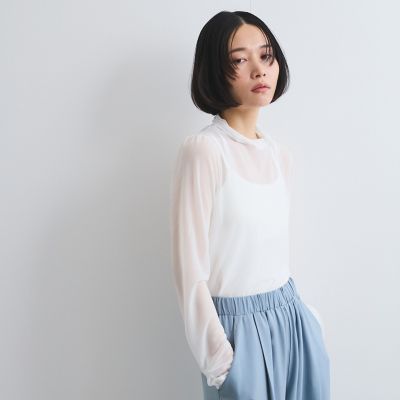 シアーハイネックカットトップス≪手洗い可能≫
