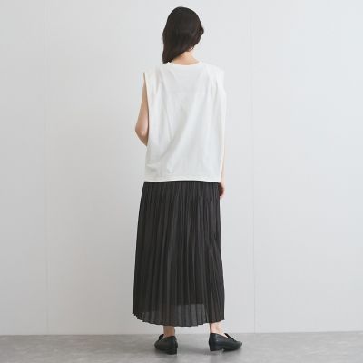 【汗染み防止】タックフレンチスリーブトップス≪洗濯機で洗える≫