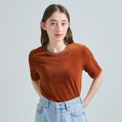＜Ketty (Women)＞ミニドビーベロアＴシャツ≪手洗い可能≫