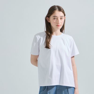 【接触冷感／吸水速乾】バックシャンカットソー≪洗濯機で洗える≫