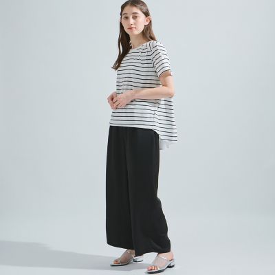 【接触冷感／吸水速乾】バックシャンカットソー≪洗濯機で洗える≫