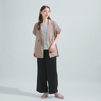 【接触冷感／吸水速乾】バックシャンカットソー≪洗濯機で洗える≫