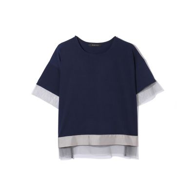 【SALE】Ketty (Women)/ケティ グログラン*チュールキリカエカットソー&#8810;手洗い可能&#8811; 05ネイビー トップス【三越伊勢丹/公式】