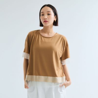 【SALE】Ketty (Women)/ケティ グログラン*チュールキリカエカットソー&#8810;手洗い可能&#8811; 12ベージュ トップス【三越伊勢丹/公式】