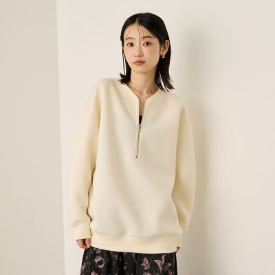 ソフトダンボールハーフZIPプルオーバー≪手洗い可能