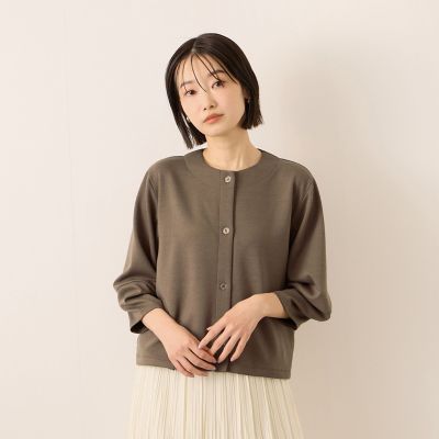 牡丹餅♥お袖ふんわり♥カーディガン ニュアンスボタン長袖ニットカーディガン | Chez toi(シェトワ