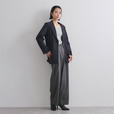 ストライプタックワイドパンツ≪手洗い可能≫