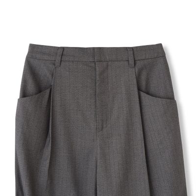 ストライプタックワイドパンツ≪手洗い可能≫