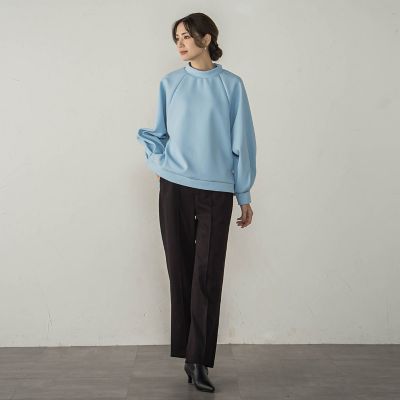 梳毛調合繊サイドスリットパンツ≪セットアップ対応／洗濯機で洗える≫