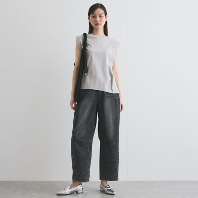 カーブデニムパンツ≪洗濯機で洗える≫