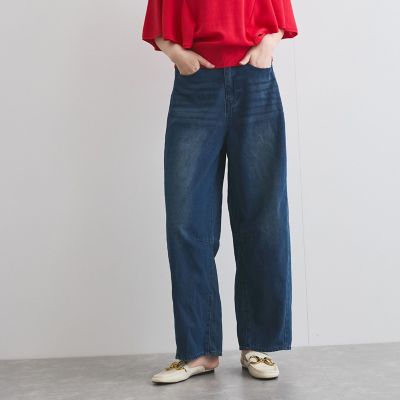 カーブデニムパンツ≪洗濯機で洗える≫
