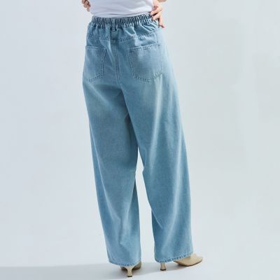 カーブデニムパンツ≪洗濯機で洗える≫