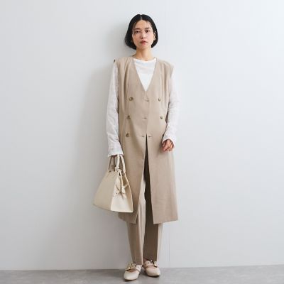 梳毛合繊セミフレアパンツ≪手洗い可能≫