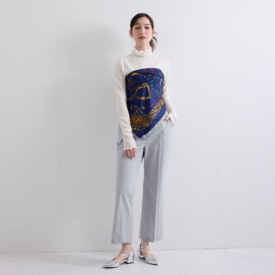 梳毛合繊セミフレアパンツ≪手洗い可能≫