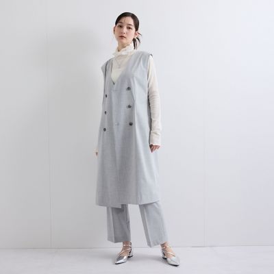 梳毛合繊セミフレアパンツ≪手洗い可能≫