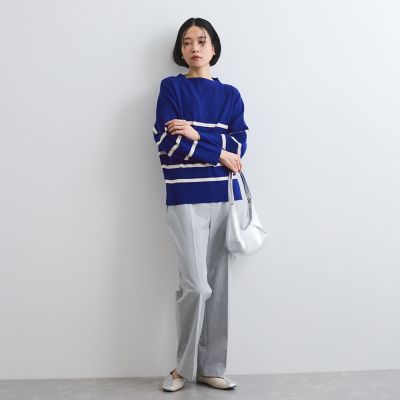梳毛合繊セミフレアパンツ≪手洗い可能≫