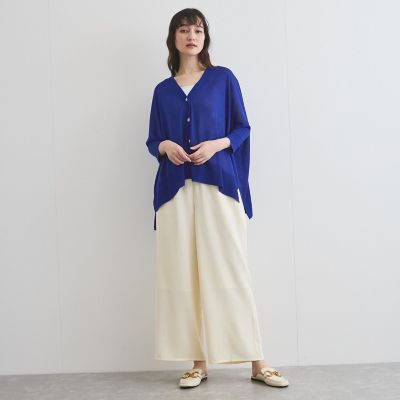 サテンイージーワイドパンツ≪洗濯機で洗える≫