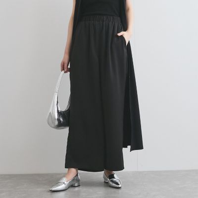 サテンイージーワイドパンツ≪洗濯機で洗える≫
