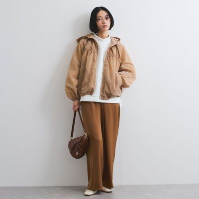 サテンイージーワイドパンツ≪洗濯機で洗える≫