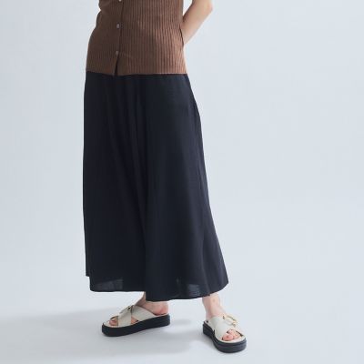 麻ライクベルトワイドパンツ≪手洗い可能≫