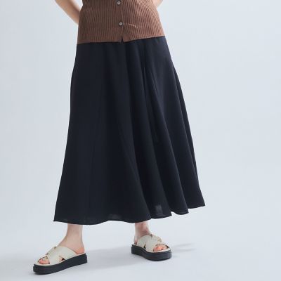 麻ライクベルトワイドパンツ≪手洗い可能≫