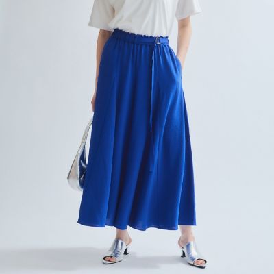 麻ライクベルトワイドパンツ≪手洗い可能≫