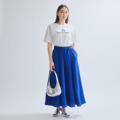 麻ライクベルトワイドパンツ≪手洗い可能≫