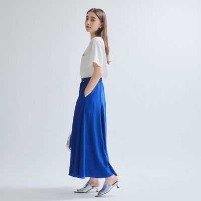 麻ライクベルトワイドパンツ≪手洗い可能≫