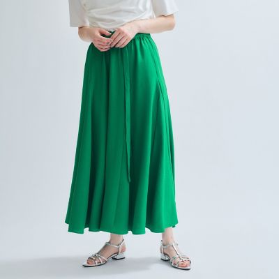 麻ライクベルトワイドパンツ≪手洗い可能≫