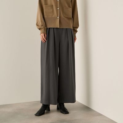 ＜Ketty (Women)＞ナシジストレッチ２タックワイドパンツ≪手洗い可能≫