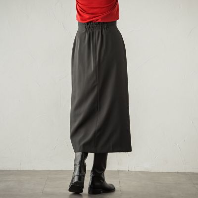 ボタンアクセントナロースカート≪手洗い可能≫