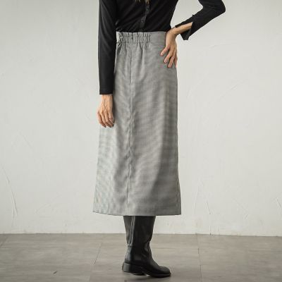 ボタンアクセントナロースカート≪手洗い可能≫