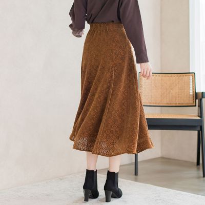 イッセイミヤケ【me】綿×ポリエステル手洗い可薄手フレアスカート イッセイミヤケ【me】綿×ポリエステル手洗い可薄手フレア