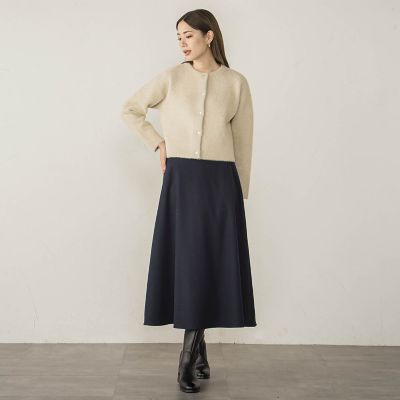 冬仕様　美シルエットロングフレアスカート≪手洗い可能≫