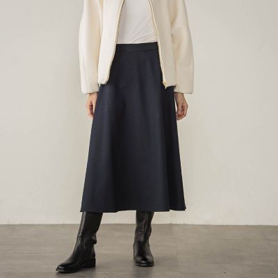 冬仕様　美シルエットロングフレアスカート≪手洗い可能≫