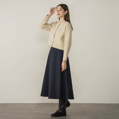 冬仕様　美シルエットロングフレアスカート≪手洗い可能≫