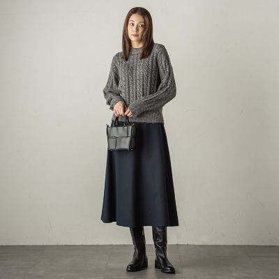 冬仕様　美シルエットロングフレアスカート≪手洗い可能≫