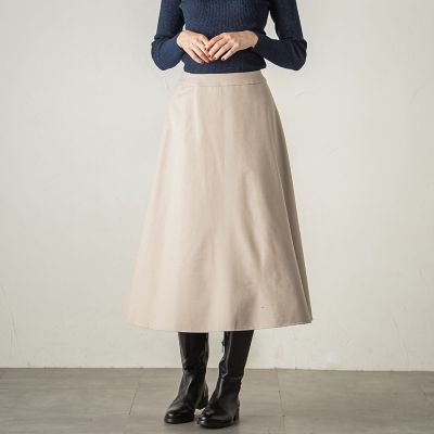 冬仕様　美シルエットロングフレアスカート≪手洗い可能≫