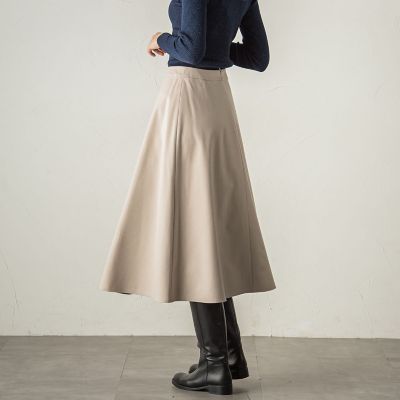 冬仕様　美シルエットロングフレアスカート≪手洗い可能≫