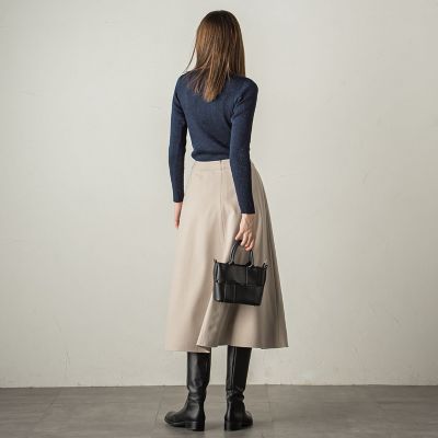 冬仕様　美シルエットロングフレアスカート≪手洗い可能≫