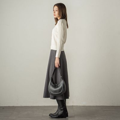 冬仕様　美シルエットロングフレアスカート≪手洗い可能≫