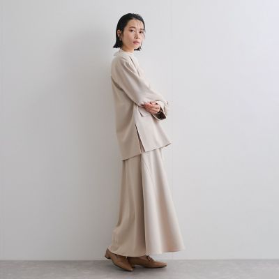 梳毛調合繊ナローフレアスカート≪セットアップ対応／洗濯機で洗える≫