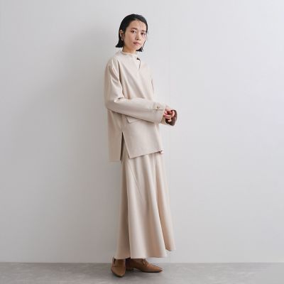 梳毛調合繊ナローフレアスカート≪セットアップ対応／洗濯機で洗える≫