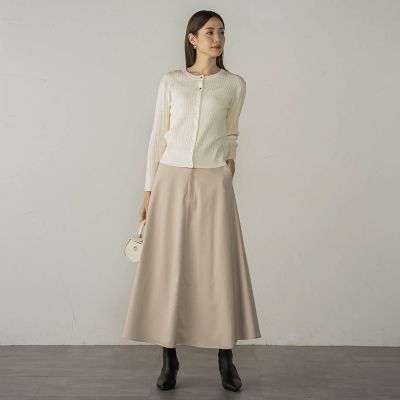 梳毛調合繊ナローフレアスカート≪セットアップ対応／洗濯機で洗える≫