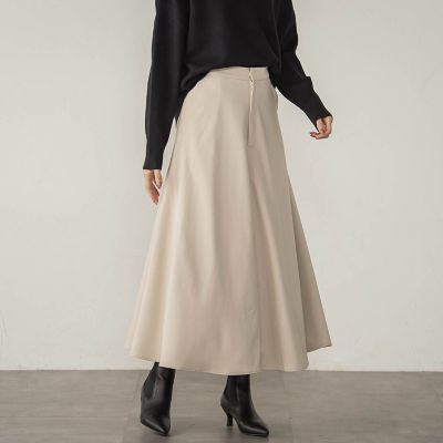 梳毛調合繊ナローフレアスカート≪セットアップ対応／洗濯機で洗える≫