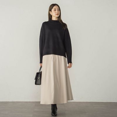 梳毛調合繊ナローフレアスカート≪セットアップ対応／洗濯機で洗える≫