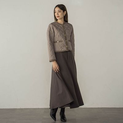 梳毛調合繊ナローフレアスカート≪セットアップ対応／洗濯機で洗える≫