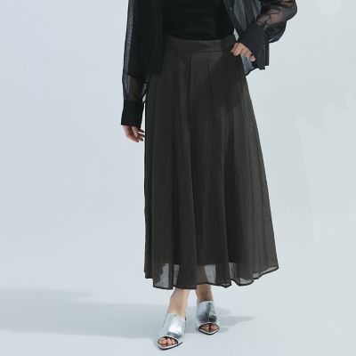 【SALE】Ketty (Women)/ケティ シアーパネルフレアスカート&#8810;手洗い可能&#8811; 20チャコールグレ ロングスカート【三越伊勢丹/公式】