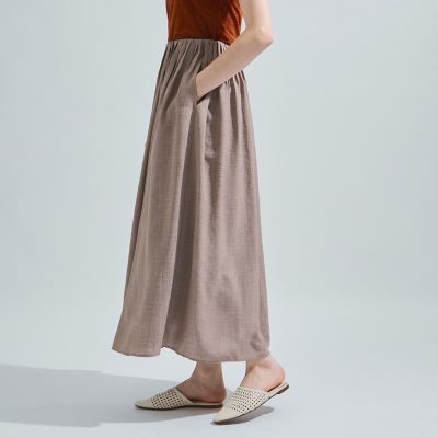 【SALE】Ketty (Women)/ケティ リネンライクタックフレアスカート&#8810;セットアップ対応/洗濯機で洗える&#8811; 12ベージュ ロングスカート【三越伊勢丹/公式】