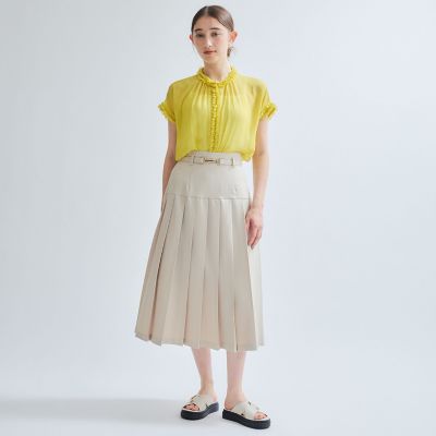 リネンライクベルト付プリーツスカート≪手洗い可能≫ | Ketty